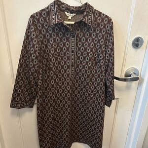 Max Studio Brown and Black Patterned Shirt-NWT